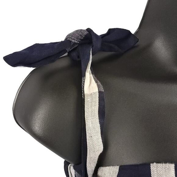 Reformation Linen Mini Dress Plaid Tie Off The Shoulder Arnaut Summer Dress - Picture 6 of 14